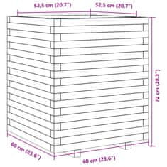 Vidaxl Vrtno cvetlično korito belo 60x60x72 cm trdna borovina