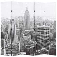 Vidaxl Zložljiv paravan 200x170 cm New York podnevi črn in bel