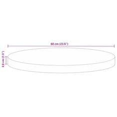 Vidaxl Mizna plošča Ø 60x3,8 cm okrogla trden predelan les