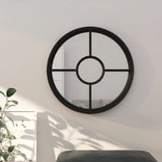 Vidaxl Ogledalo črno 40x4 cm železno okroglo za notranjo uporabo