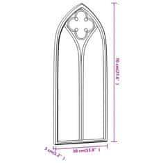 Vidaxl Vrtno ogledalo črno 70x30 cm železno za zunanjo uporabo