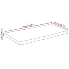 Vidaxl Mizna plošča z naravnim robom 80x40x3,8 cm trden robusten mango