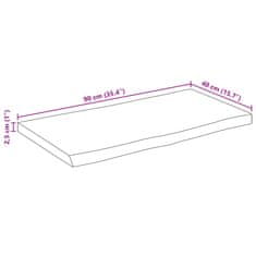 Vidaxl Mizna plošča z naravnim robom 90x40x2,5 cm trden robusten mango