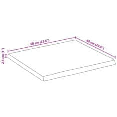 Vidaxl Mizna plošča z naravnim robom 60x60x2,5 cm trden robusten mango