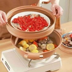 Netscroll Vsestranska 8v1 wok ponev, idealna za praženje in kuhanje na pari, Wok