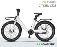 MS ENERGY Cityzen C102 električno kolo, 250W, do 70 km, belo