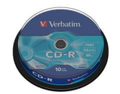 Verbatim CD-R 700MB 52x, 10 kosov - nosilci, dodatna zaščita, vreteno 43437