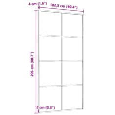 Vidaxl Drsna vrata iz aluminija in ESG stekla 102,5x205 cm črna