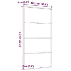 Vidaxl Drsna vrata iz aluminija in ESG stekla 102,5x205 cm črna