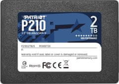 slomart Patriot Memory P210 2.5" SSD 2000 GB, Serial ATA III, hitrost branja 500 MB/s, hitrost pisanja 400 MB/s, za PC in prenosnike