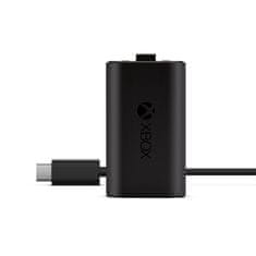 Microsoft Komplet za polnjenje Microsoft Xbox One Play & Charge - Črna, USB Type-C, združljivost z Xbox One, hitro polnjenje