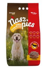 BIOFEED BIOFEED Nasz Pies suha hrana za pse srednjih in velikih pasem - govedina, 15kg, brez umetnih barvil, za odrasle pse