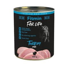 Fitmin FITMIN for Life Pate za pse s puranom - mokra pasja hrana, 800 g, brez glutena in umetnih dodatkov, primerna za vse pasme