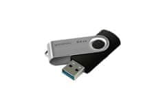 GoodRam USB ključek Goodram UTS3, 64 GB, USB Type-A 3.2 Gen 1, črn, hitrost branja do 60 MB/s, hitrost zapisovanja do 20 MB/s