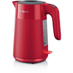 Bosch Bojni kotliček Bosch TWK2M164, 1,7 L, 2400 W, črn, sivi, rdeč, zaščita pred suhim kuhanjem, odstranljiv filter, 360° rotacijska osnova