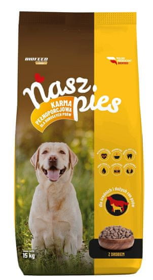 BIOFEED BIOFEED Nasz Pies suha hrana za pse srednjih in velikih pasem s piščančjim mesom - 15 kg