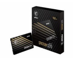 MSI MSI SPATIUM S270 240GB 2.5" SATA SSD, hitrost prenosa 6 Gbit/s, 4KB branje 50000 IOPS, 3D NAND, trajnost 2M ur