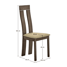 KONDELA Lesen stol, češnja/magnolija snov rjav, DESI