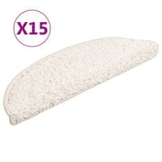 Vidaxl Preproge za stopnice 15 kosov 56x17x3 cm bele