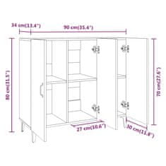 Vidaxl Komoda Črna 90x34x80 cm konstruiran les