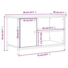 Vidaxl TV omarica siva sonoma 80x40x50 cm inženirski les