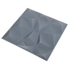 Vidaxl 3D stenski paneli 24 kosov 50x50 cm diamantno sivi 6 m²