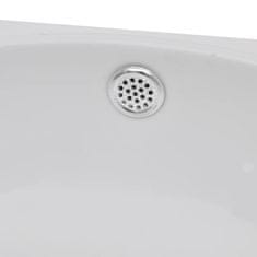Vidaxl Keramični kopalniški umivalnik z luknjo za pipo in prelivanje bel