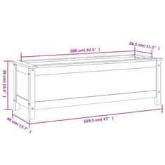 Vidaxl Vrtna visoka greda medeno rjava 119,5x40x39 cm trdna borovina