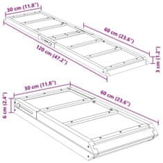 Vidaxl Rampa za pse siva 120x30 cm trden les jelke