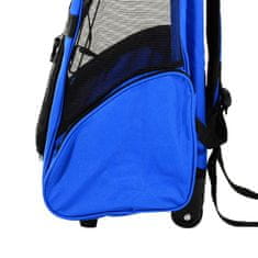 PAWHUT Dog Bag Carrier Bag Pasji Voziček 2-V-1, Zračen, Tkanina Oxford, Modra, 42X25X55 Cm 