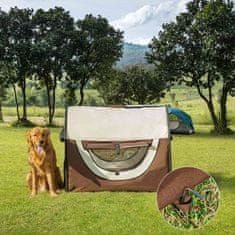 PAWHUT Dog Crate Transport Box Zložljiva Pasja Transportna Škatla Nahrbtnik Za Hišne Ljubljenčke Z Blazino Vodoodporna Tkanina Oxford Coffee 97 X 71 X 76 Cm 