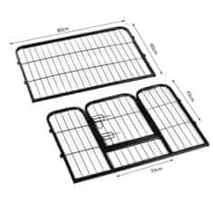 PAWHUT Puppy Run Puppy Outdoor Enclosure, Zunanja Ograjena Stajica, Ograja Za Kužke, 60X80 Cm 