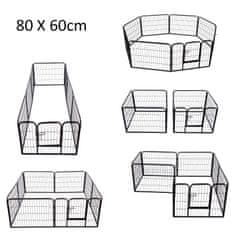 PAWHUT Puppy Run Puppy Outdoor Enclosure, Zunanja Ograjena Stajica, Ograja Za Kužke, 60X80 Cm 