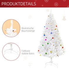 HOMCOM Božično Drevo Umetno Božično Drevo 180Cm S Stojalom Vključno Z Dekoracijo (180Cm, Bela/Božično Drevo 1) 