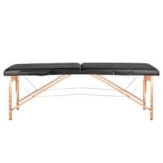 Boxman Zložljiva lesena masažna miza Komfort Activ Fizjo 2 segmentna črna