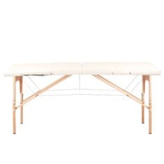 Boxman Zložljiva lesena masažna miza Komfort Activ Fizjo 2 segmenta kremna