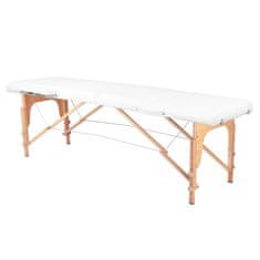 Boxman Zložljiva lesena masažna miza Komfort Activ Fizjo 2 segmenta bela