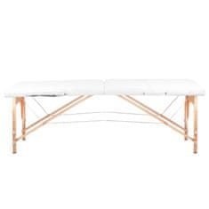 Boxman Zložljiva lesena masažna miza Komfort Activ Fizjo 2 segmenta bela