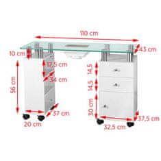 Boxman Steklena miza z absorberjem 013B bela