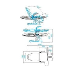 AZZURRO Električni podiatrični stol Azzurro 709A 3 motorji bele barve