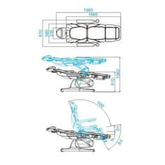 AZZURRO Električni kozmetični stol Azzurro 870 3 motorji sive barve