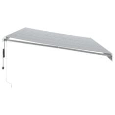 Vidaxl Avtomatsko zložljiva tenda z LED antracit in bela 600x300 cm