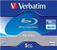 Verbatim BD-R DL 50GB, 6x, ohišje za biser 5 kosov