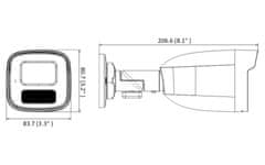 HiLook Powered by HIKVISION/ IPC-B480H(C)/ Bullet/ 8Mpix/ 4mm/ H.265+/ zaščita IP67/ IR 50m