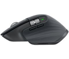 Logitech MX Master 3S/Office/Laser/Right-handed/8,000 DPI/USB+BT/Graphite