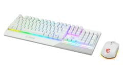 MSI gaming komplet tipkovnice in miške VIGOR GK30 COMBO WHITE/ žična/ bela/ RGB osvetlitev/ USB/ CZ+SK postavitev