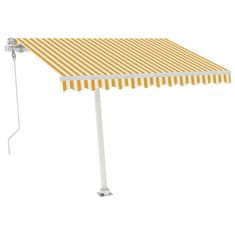 Vidaxl Avtomatska tenda LED + senzor 300x250 cm rumena/bela