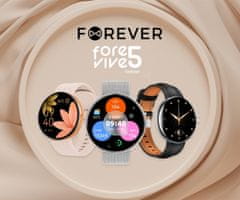 Forever ForeVive 5 SB-365 pametna ura, Bluetooth, Android+iOS, IP68, roza zlata