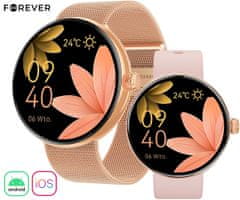 Forever ForeVive 5 SB-365 pametna ura, Bluetooth, Android+iOS, IP68, roza zlata