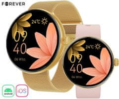 Forever ForeVive 5 SB-365 pametna ura, Bluetooth, Android+iOS, IP68, zlata